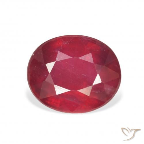 5.00ct Naturel Rouge confiture Rubis, ovale, VS