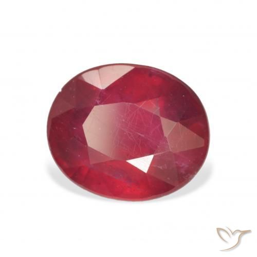Rubis Rouge confiture naturelle ovale, 5.00 ct, VS