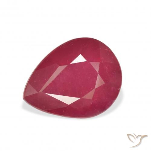 4.56ct Naturel Rouge moyen Rubis, En forme de poire, VS