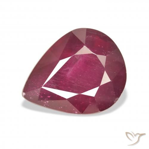 12.06ct Naturel Rouge foncé Rubis, En forme de poire, VS