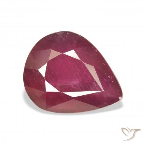 Rubis Rouge foncé naturelle En forme de poire, 12.06 ct, VS