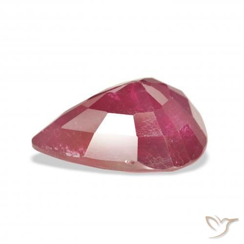 Rubis Rouge foncé naturelle En forme de poire, 10.07 ct, VS