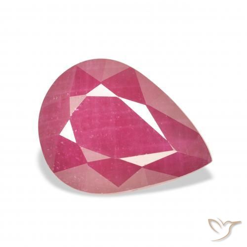 Rubis Rouge moyen naturelle En forme de poire, 7.34 ct, VS