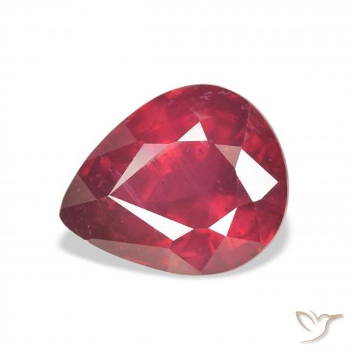 6.37ct Naturel Cramoisi profond Rubis, En forme de poire, VS