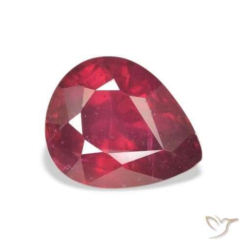 Rubis Cramoisi profond naturelle En forme de poire, 6.37 ct, VS