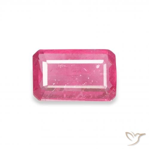 0.99ct Naturel Rose vif Rubis, Taille émeraude, VS-SI