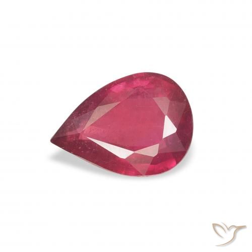 0.92ct Naturel Rose rougeâtre Rubis, En forme de poire, VS-SI
