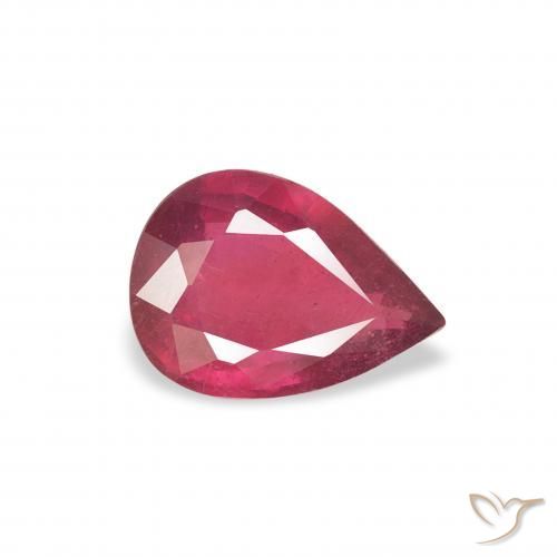 Rubis Rose rougeâtre naturelle En forme de poire, 0.92 ct, VS-SI