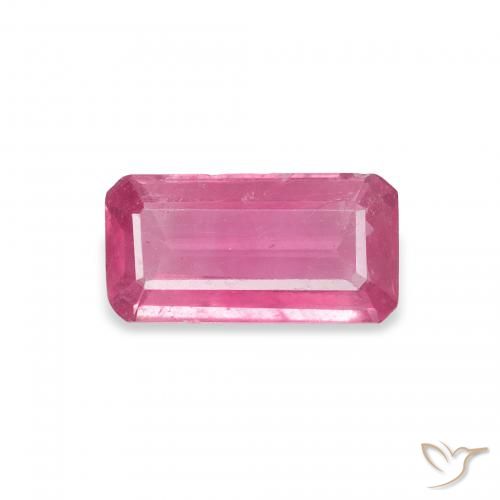 1.21ct Naturel Rose rougeâtre Rubis, Taille émeraude, SI