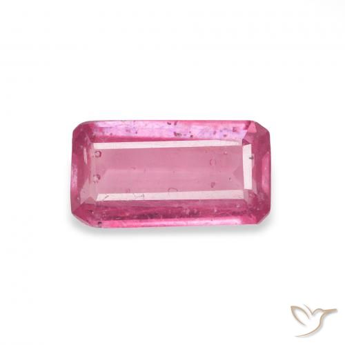 1.09ct Naturel Rose vif Rubis, Taille émeraude, VS-SI