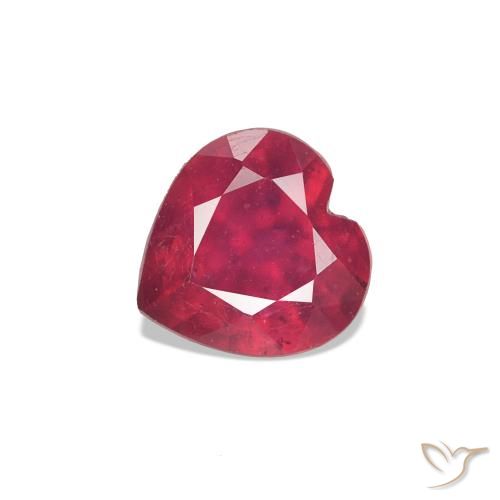 0.63ct Rouge sang Rubis, Cœur, VS