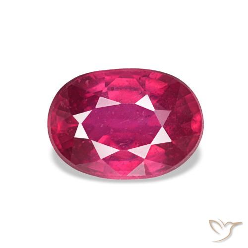 Rubis Rouge Rosâtre naturelle Coupe ovale, 1.17 ct, VVS-VS