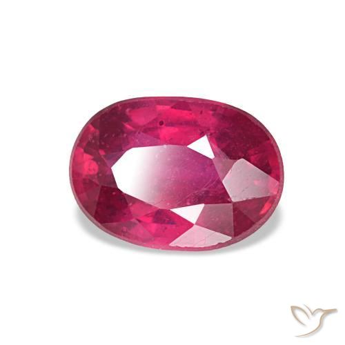 Rubis Rouge Rosâtre naturelle Coupe ovale, 1.17 ct, VVS-VS