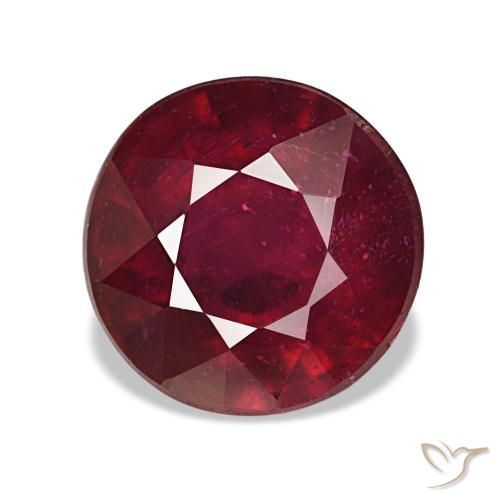 Rubis rouge naturelle coupe roude, 3,93 ct, VS