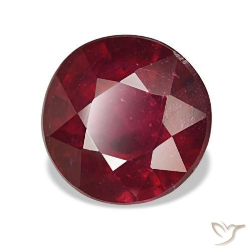 Rubis rouge naturelle coupe roude, 3,93 ct, VS