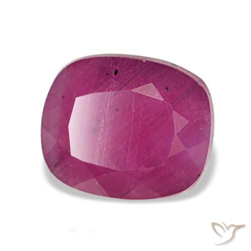 Rubis rouge naturelle coupe coussin, 2,65 ct, VS