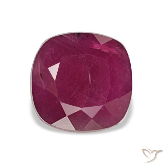 Rubis rouge naturelle coupe coussin, 1,70 ct, VS