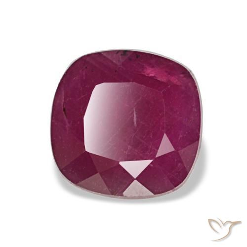 Rubis rouge naturelle coupe coussin, 1,70 ct, VS