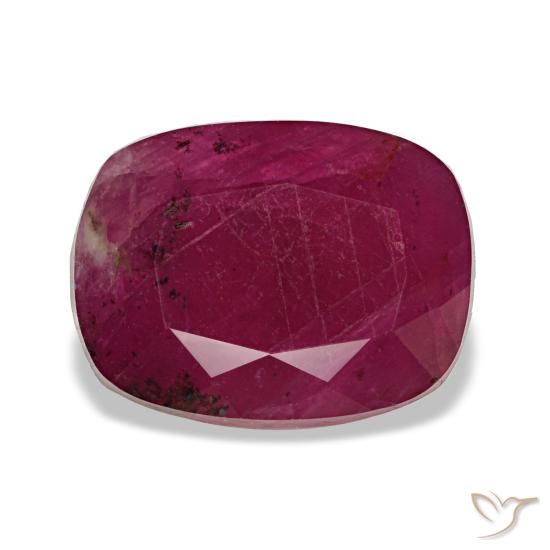 Rubis rouge naturelle coupe coussin, 2,62 ct, VS