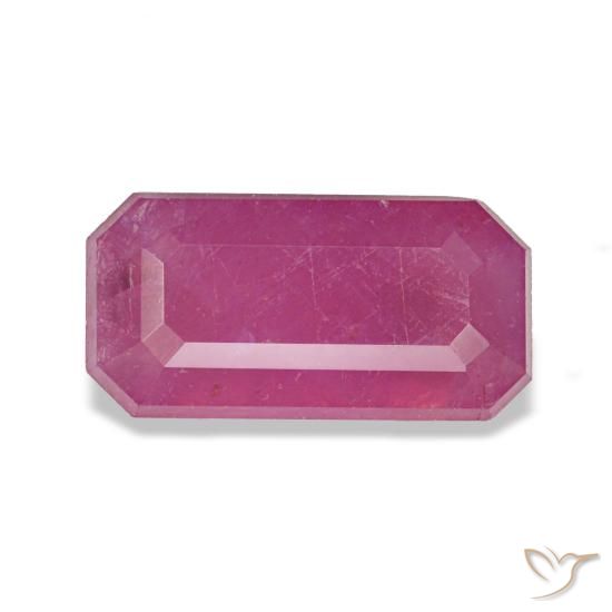 Rubis pourpre de 1,71 ct, taille émeraude, VS
