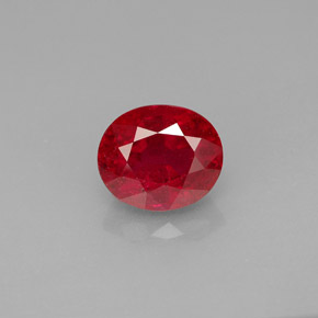 Rubis rouge naturelle coupe ovale, 2,08 ct, SI-I1