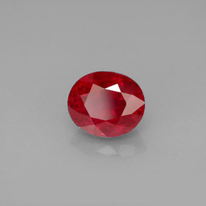 Rubis rouge naturelle coupe ovale, 2,08 ct, SI-I1