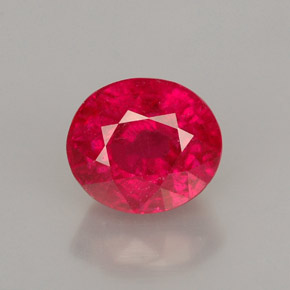 Rubis rouge naturelle coupe ovale, 2,20 ct, SI-I1
