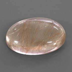 Quartz rutilé or naturelle coupe ovale, 49,49 ct, transparent