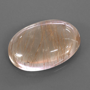 Quartz rutilé or naturelle coupe ovale, 49,49 ct, transparent