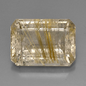 Quartz rutilé jaune naturelle transparent, 15,08 ct, transparent / translucide