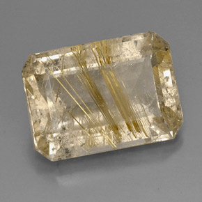 Quartz rutilé jaune naturelle transparent, 15,08 ct, transparent / translucide