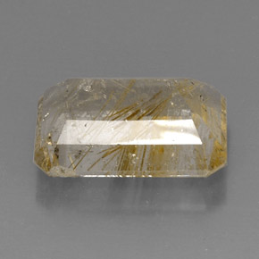 Quartz rutilé jaune naturelle transparent, 15,08 ct, transparent / translucide
