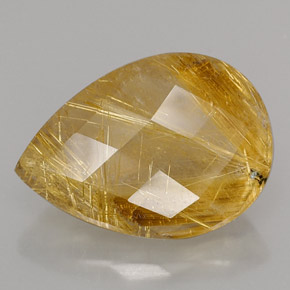 Quartz rutilé jaune naturelle transparent, 15,09 ct, transparent / translucide