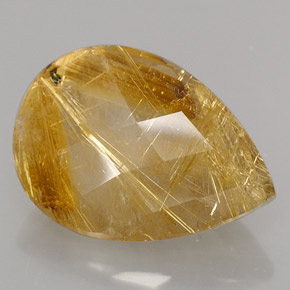 Quartz rutilé jaune naturelle transparent, 15,09 ct, transparent / translucide