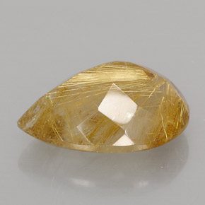 Quartz rutilé jaune naturelle transparent, 15,09 ct, transparent / translucide