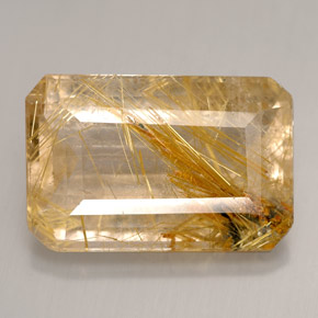 Quartz rutilé jaune naturelle transparent, 12,60 ct, transparent / translucide