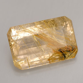 Quartz rutilé jaune naturelle transparent, 12,60 ct, transparent / translucide