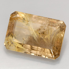 Quartz rutilé jaune naturelle transparent, 37,66 ct, transparent / translucide