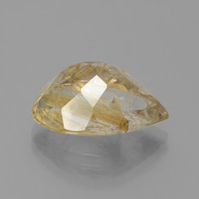 Quartz rutilé jaune naturelle en forme de poire, 8,60 ct, transparent