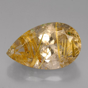 Quartz rutilé jaune naturelle transparent, 8,72 ct, transparent / translucide