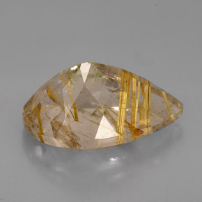 Quartz rutilé jaune naturelle transparent, 8,72 ct, transparent / translucide
