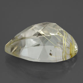 Quartz rutilé jaune naturelle en forme de poire, 8,70 ct, transparent