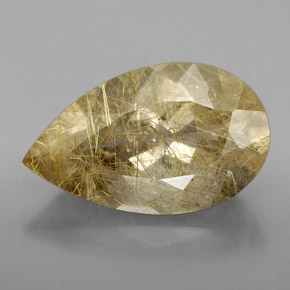 Quartz rutilé jaune naturelle transparent, 7,08 ct, transparent / translucide