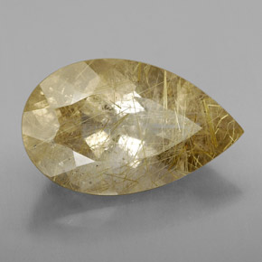 Quartz rutilé jaune naturelle transparent, 7,08 ct, transparent / translucide