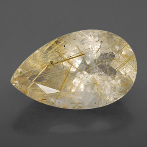 Quartz rutilé jaune naturelle transparent, 8,34 ct, transparent / translucide