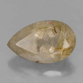 Quartz rutilé jaune naturelle en forme de poire, 8,53 ct, transparent