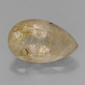 Quartz rutilé jaune naturelle en forme de poire, 8,53 ct, transparent
