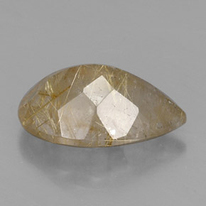Quartz rutilé jaune naturelle en forme de poire, 8,53 ct, transparent