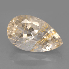 Quartz rutilé jaune naturelle transparent, 9,56 ct, transparent / translucide
