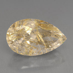 Quartz rutilé jaune naturelle transparent, 9,59 ct, transparent / translucide